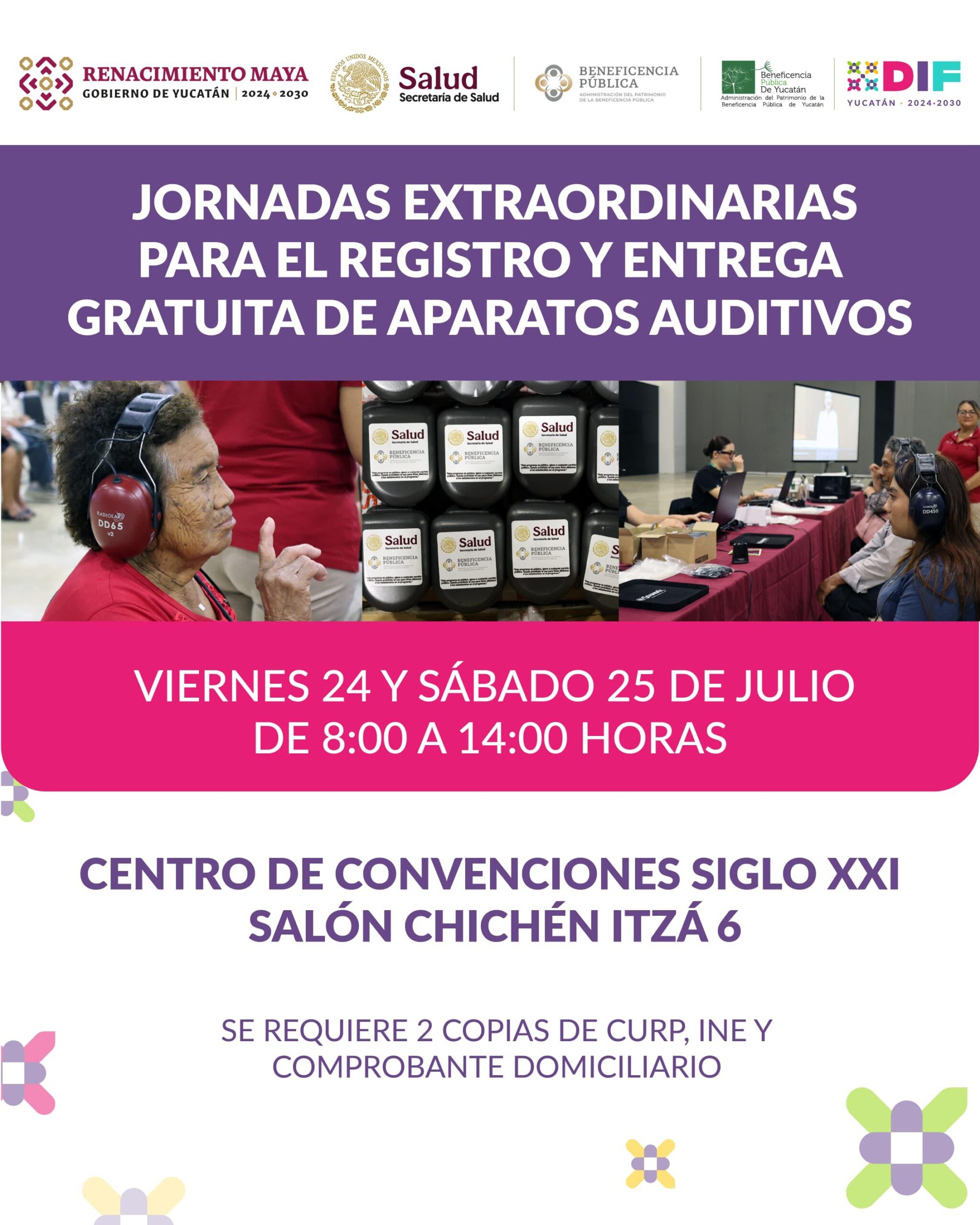 DIF Yucatán abre jornadas extraordinarias para el registro y entrega gratuita de aparatos auditivos