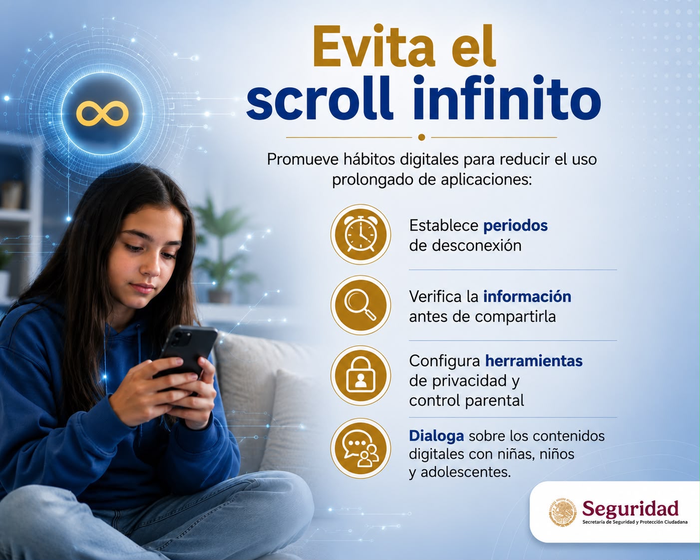 LA SSPC EMITE RECOMENDACIONES PARA EVITAR RIESGOS DEL “SCROLL INFINITO”